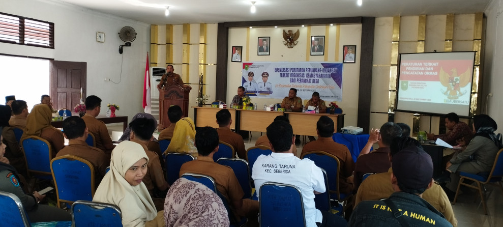 Sambutan Camat Pada Sosialisasi Peraturan Perundang Undangan Terkait Ormas Bagi Perangkat Desa