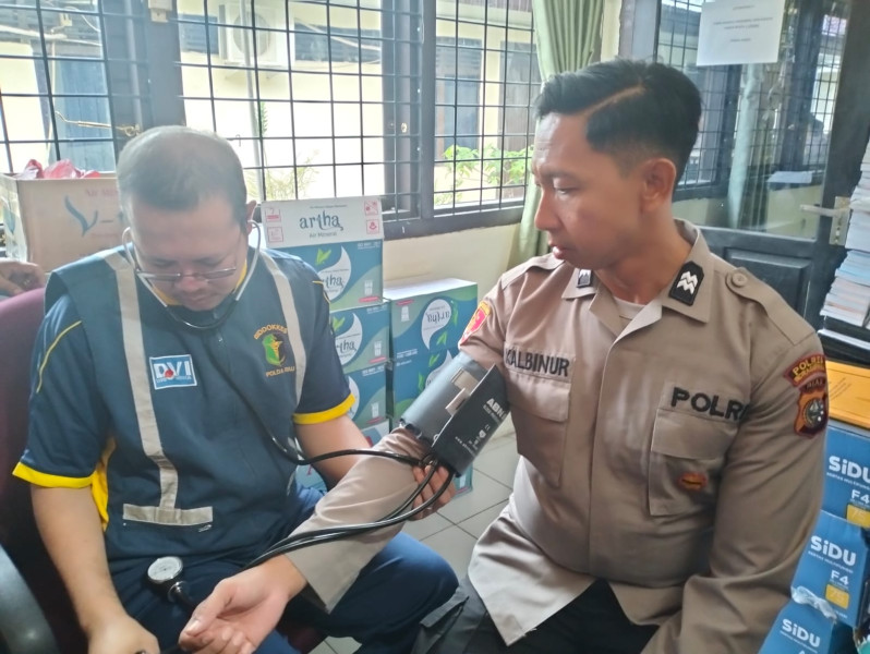 Polres Inhu Rutin Cek Kesehatan Personel Pengamanan KPU dan Bawaslu