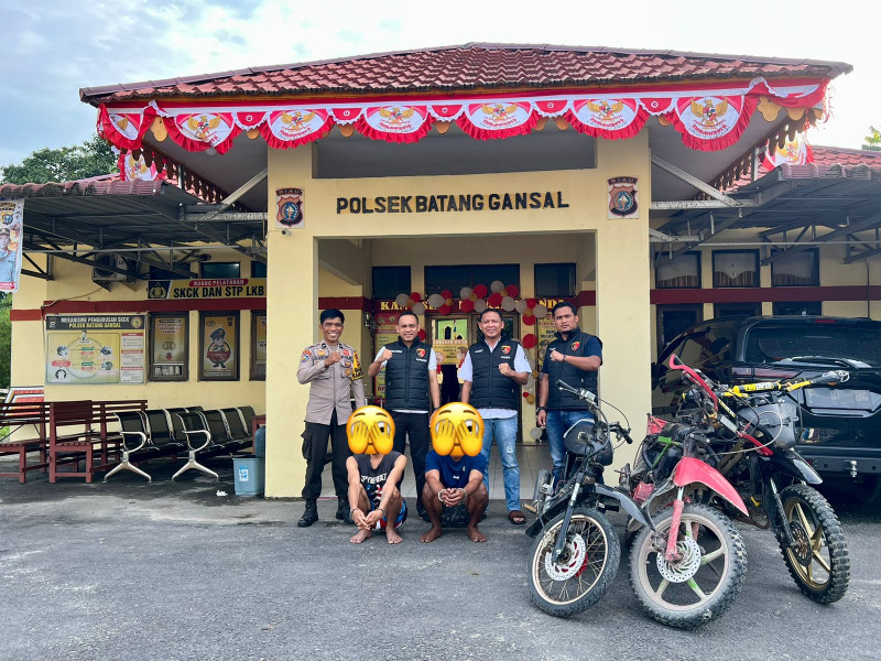 Tiga Pelaku dan Penadah Curanmor, Berhasil Diringkus Polsek Batang Gansal