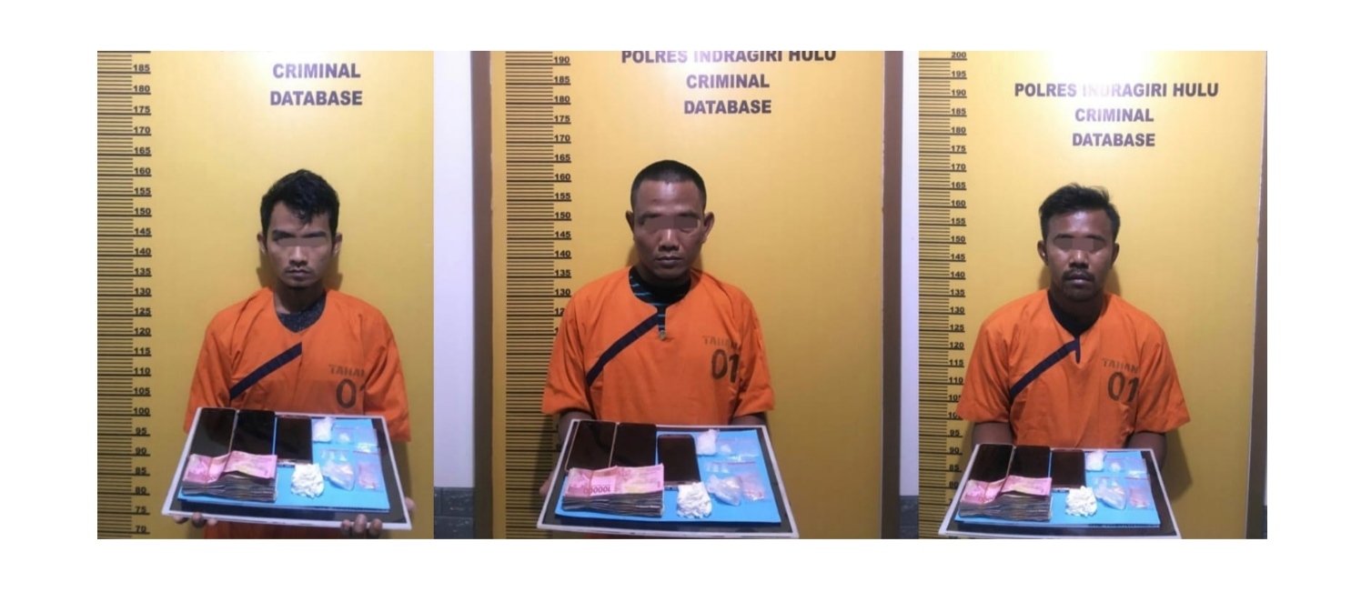 Tiga Pengedar Sabu Diamankan Satres Narkoba Polres Inhu di Air Molek