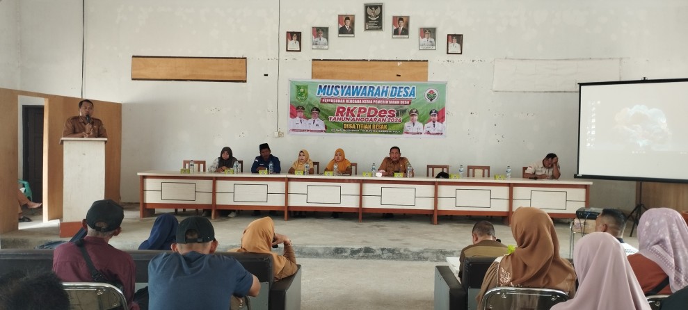 Desa Titian Resak Laksanakan Musyawarah Desa Penyusunan Rancangan RKP Desa Tahun Anggaran 2026