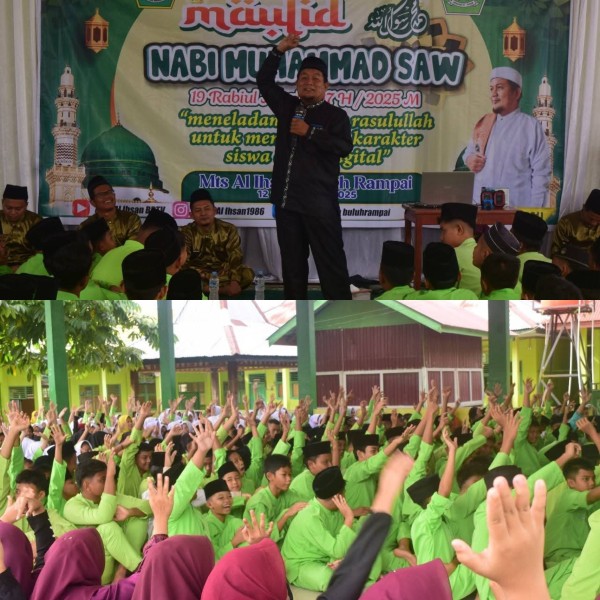 MTs Al Ihsan Buluhrampai Gelar Peringatan Maulid Nabi, Hadirkan Ustadz M.Zulkifli dari Rengat