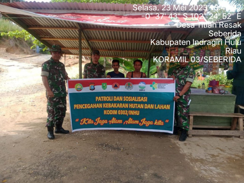 Personil Koramil 03/Seberida Melaksanakan Giat Patroli Karlahut