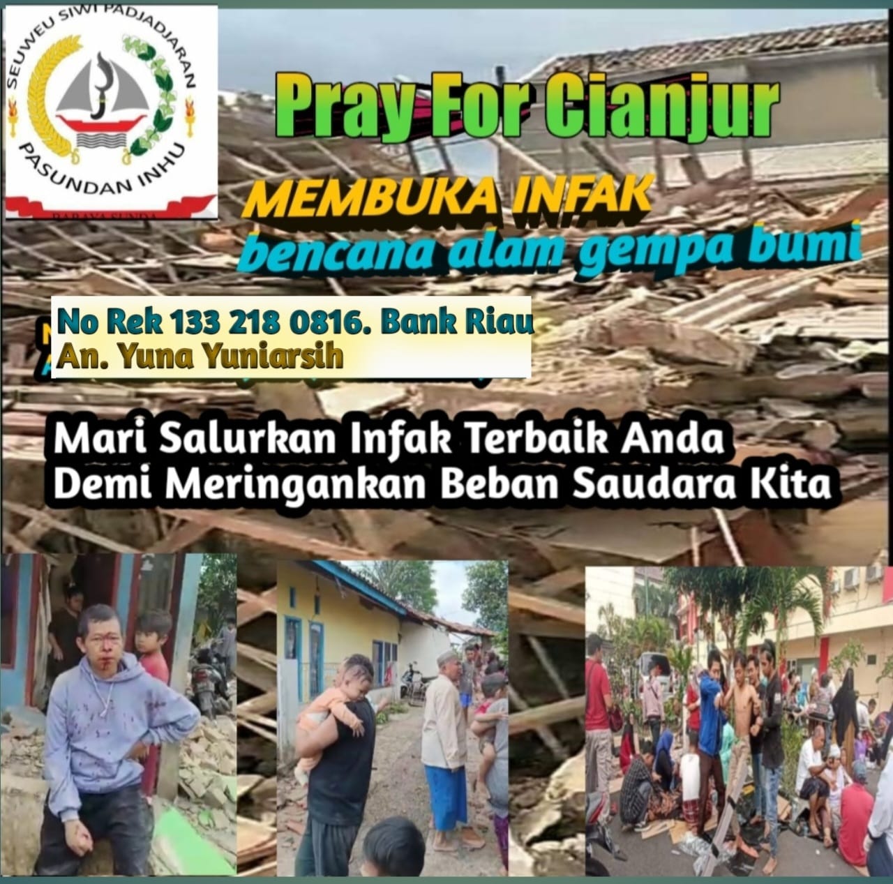 Paguyuban Pasundan Inhu, Gercep Penggalangan Dana Untuk Korban Gempa Ci Anjur